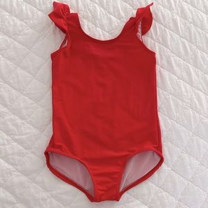 Pearl Street Swim Tulip Flutter One Piece Girls Bathing Suit - size 5/6